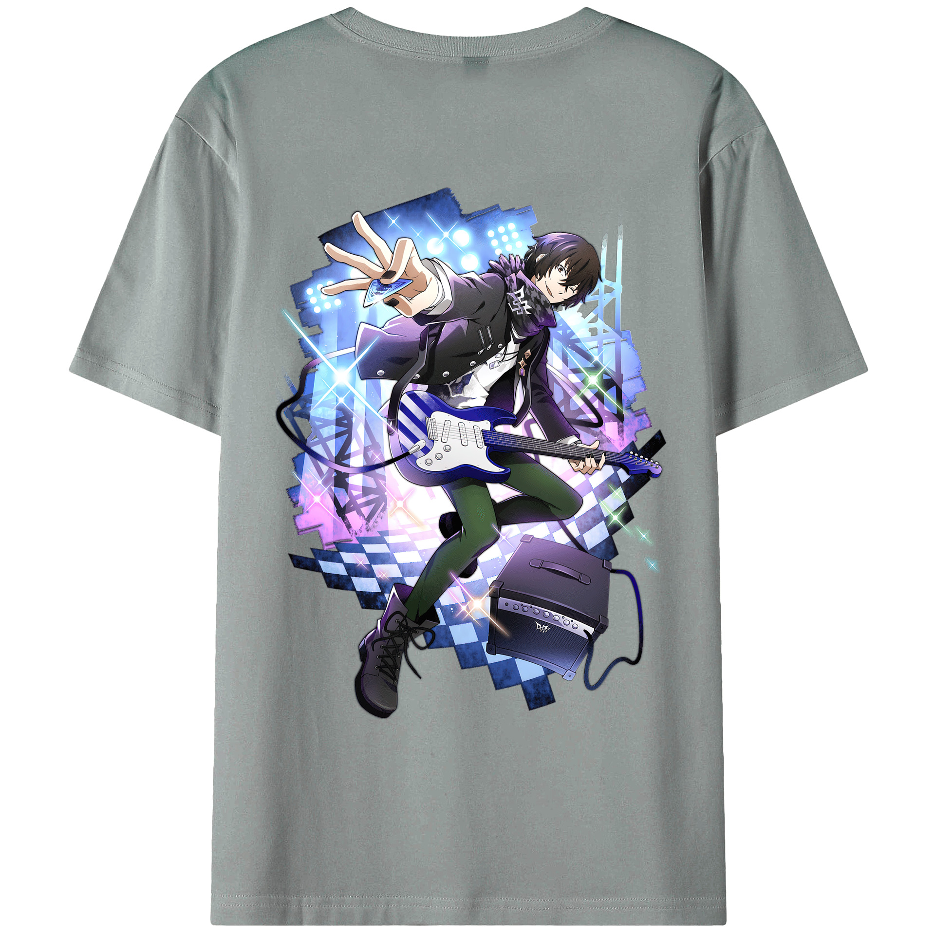 （画像用） 文豪ストレイドッグス Bungo Stray Dogs 綿100％ メンズ半袖Tシャツ（バックプリント） 通気性